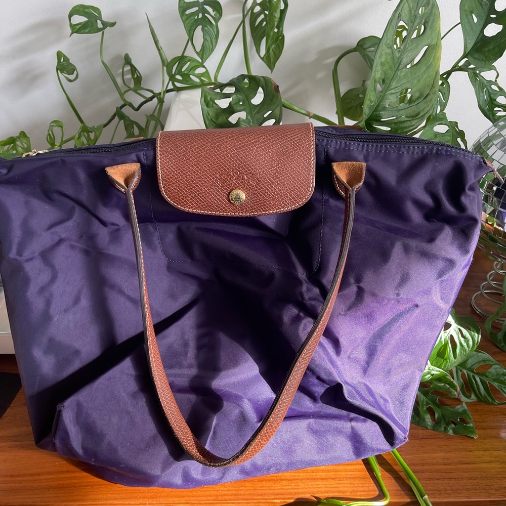 Purple Large Longchamp Le Pilage Tote Bag